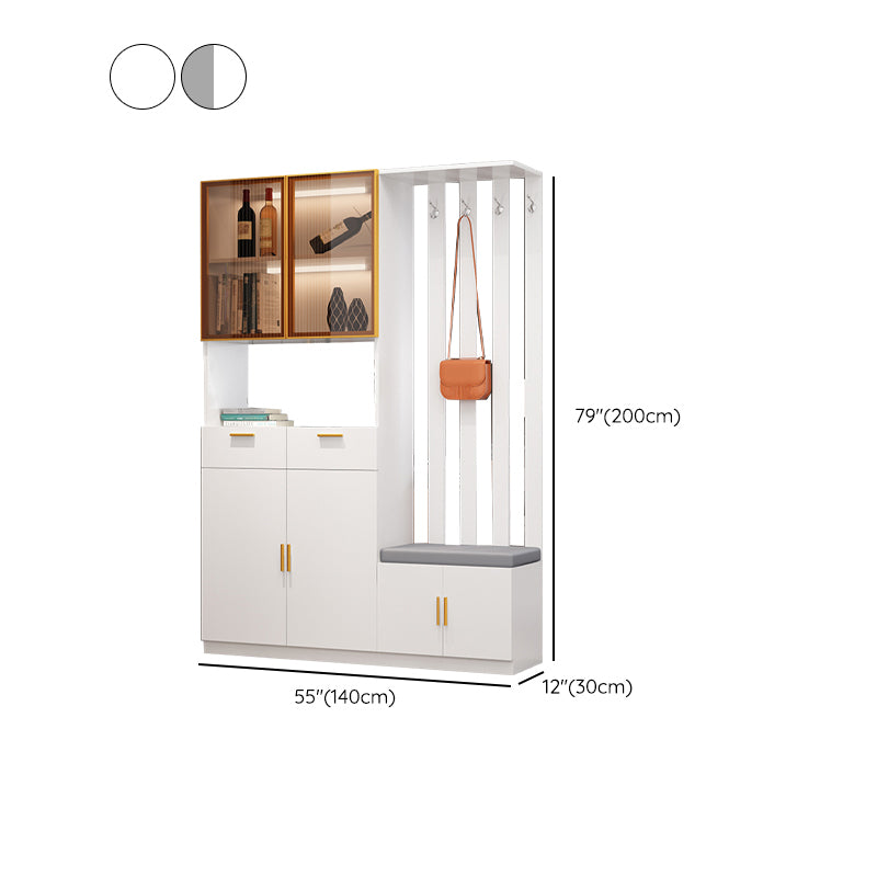Contemporary 3-door Wooden 11.81" Wide Accent Cabinet with Drawer