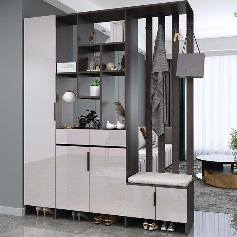 Modern Wooden 13.77" Wide Accent Cabinet with Drawers and Shelves
