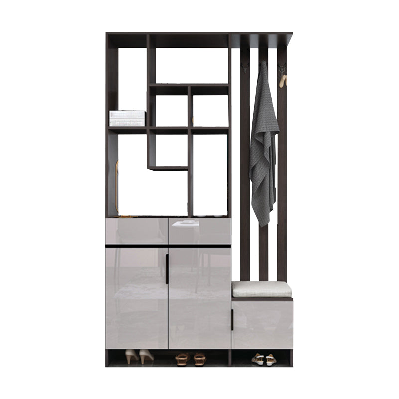 Modern Wooden 13.77" Wide Accent Cabinet with Drawers and Shelves