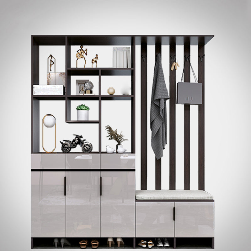 Modern Wooden 13.77" Wide Accent Cabinet with Drawers and Shelves