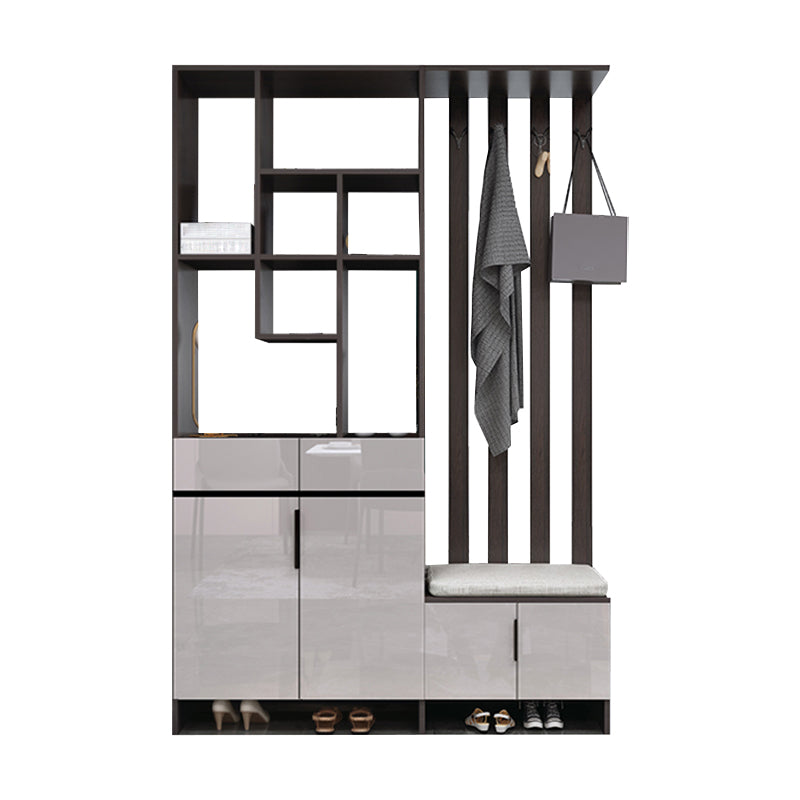 Modern Wooden 13.77" Wide Accent Cabinet with Drawers and Shelves