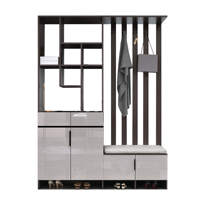Modern Wooden 13.77" Wide Accent Cabinet with Drawers and Shelves