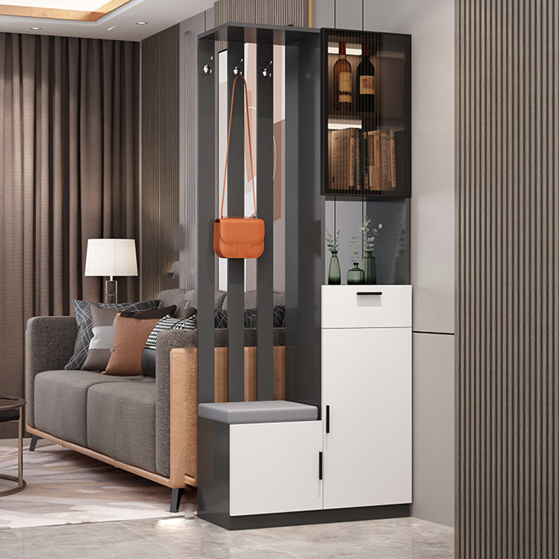 Contemporary Rectangle Wooden 11.81" Wide Accent Cabinet with Drawer