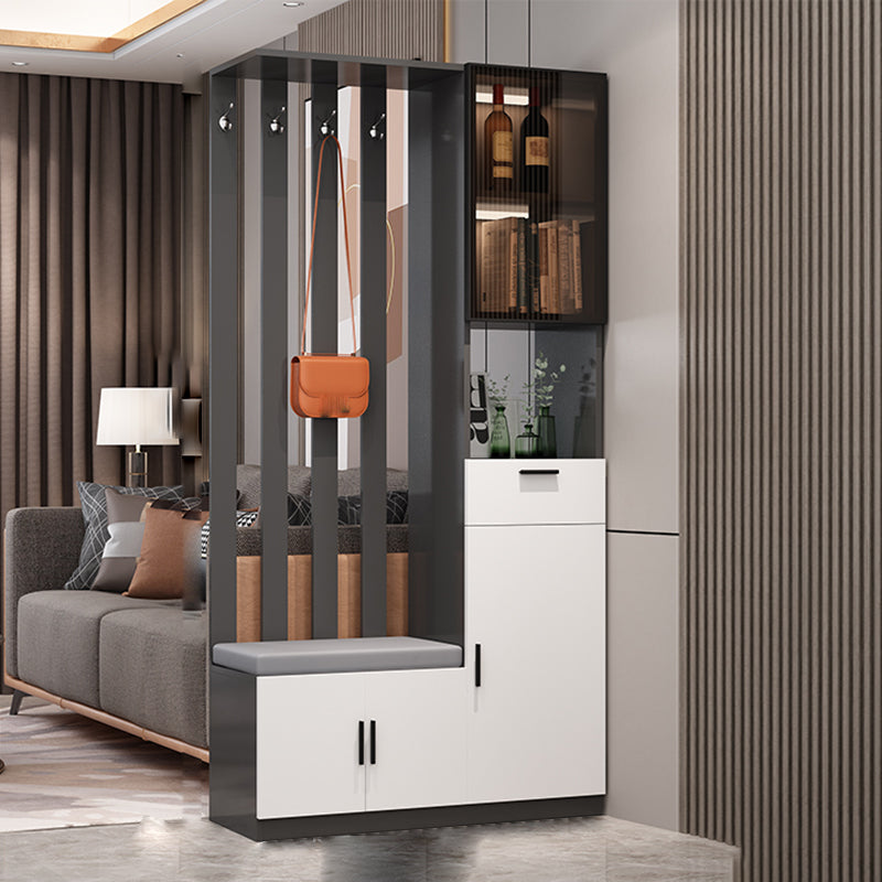 Contemporary Rectangle Wooden 11.81" Wide Accent Cabinet with Drawer