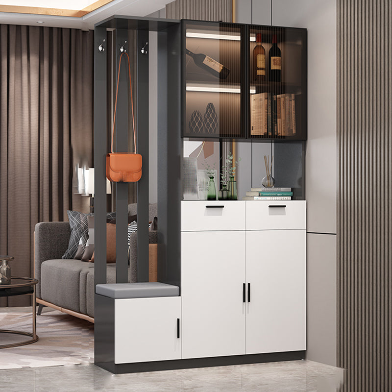 Contemporary Rectangle Wooden 11.81" Wide Accent Cabinet with Drawer