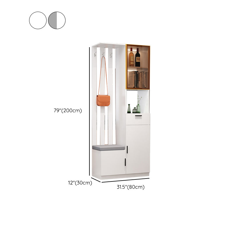 Contemporary Rectangle Wooden 11.81" Wide Accent Cabinet with Drawer