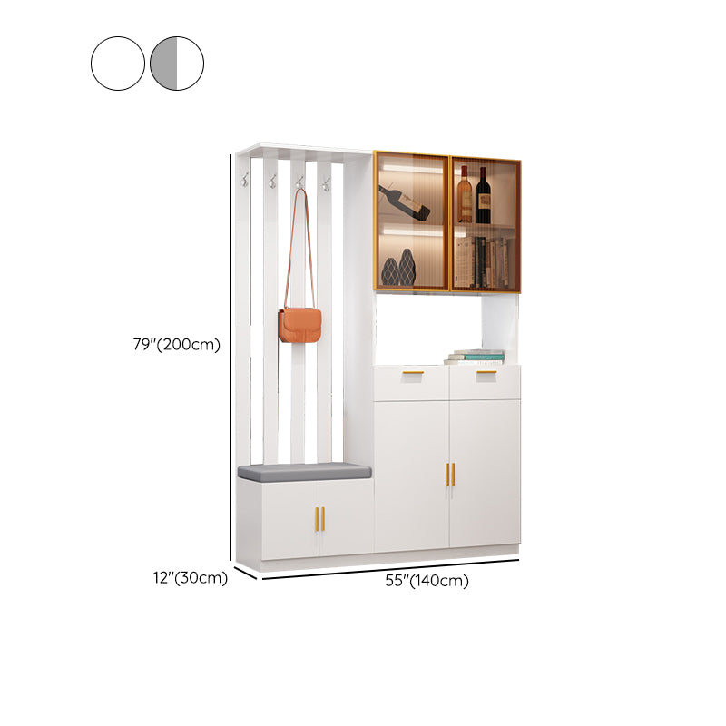 Contemporary Rectangle Wooden 11.81" Wide Accent Cabinet with Drawer