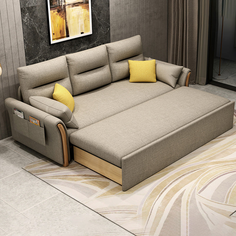 30.7" Wide Futon And Mattress Fabric Storage Sleeper Sofa in Grey