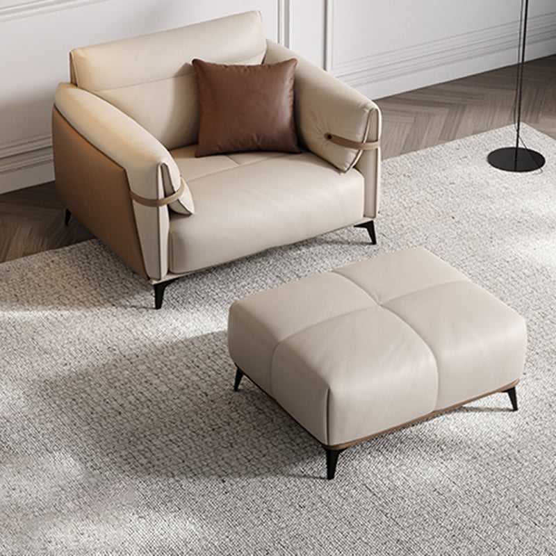 Contemporary Pillow Top Arm Sectional Genuine Leather Sectional Sofa