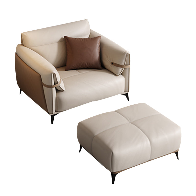 Contemporary Pillow Top Arm Sectional Genuine Leather Sectional Sofa