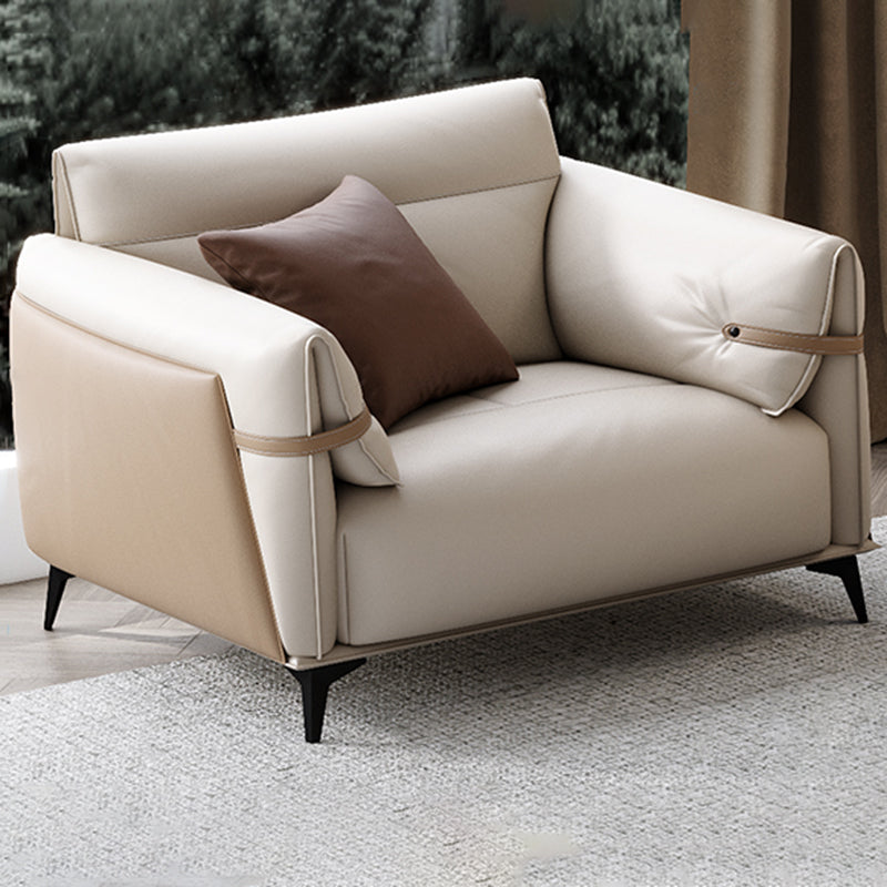 Contemporary Pillow Top Arm Sectional Genuine Leather Sectional Sofa