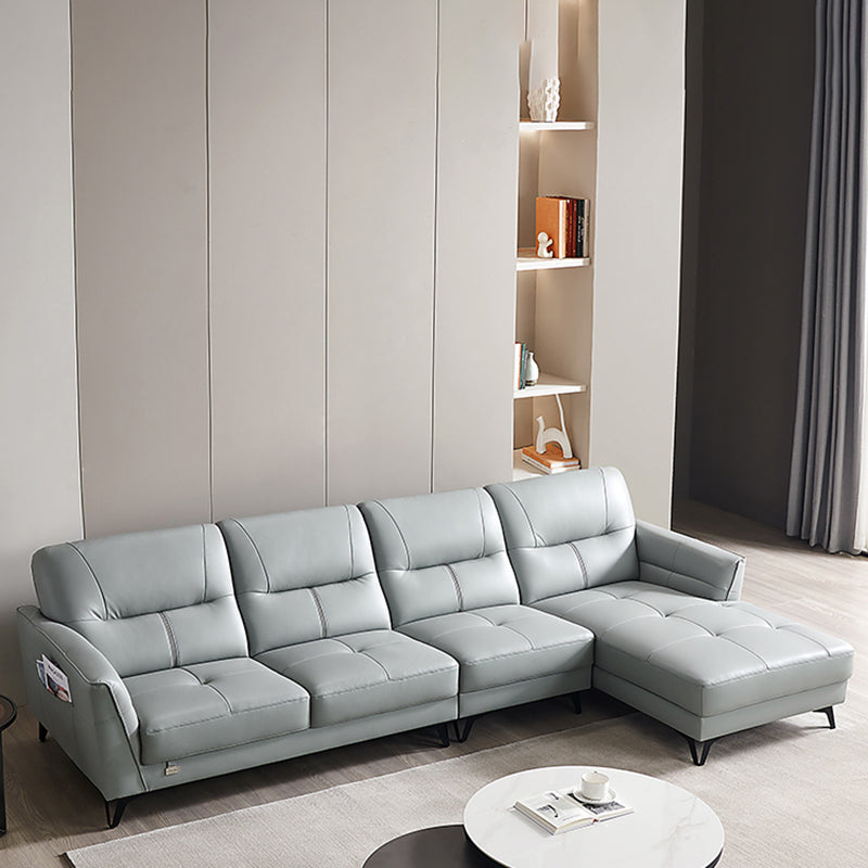 Flared Arm Sectional Sofa Contemporary Faux Leather Sectional Sofa Set