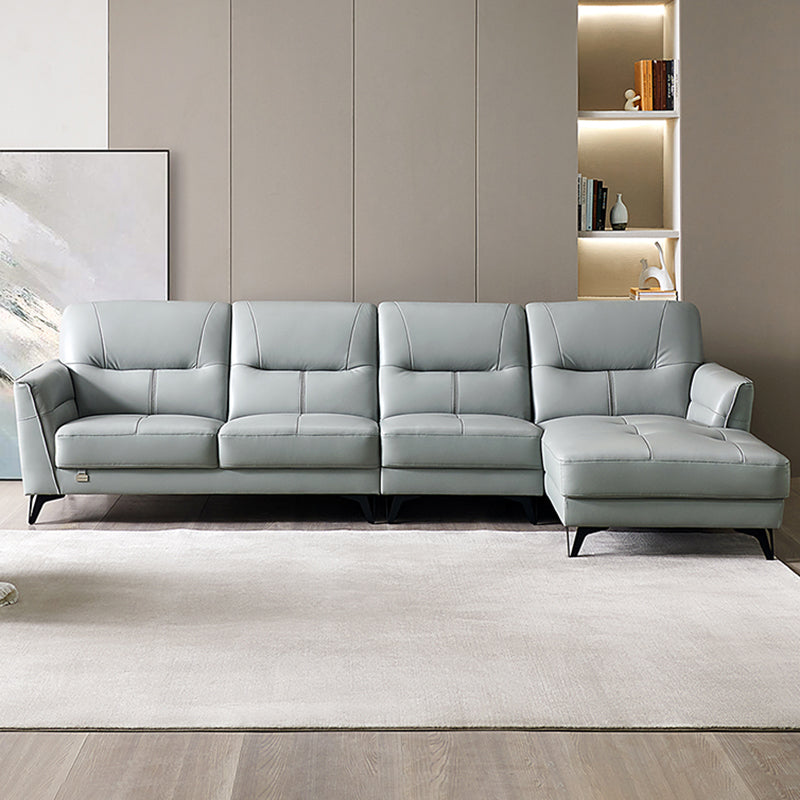 Flared Arm Sectional Sofa Contemporary Faux Leather Sectional Sofa Set