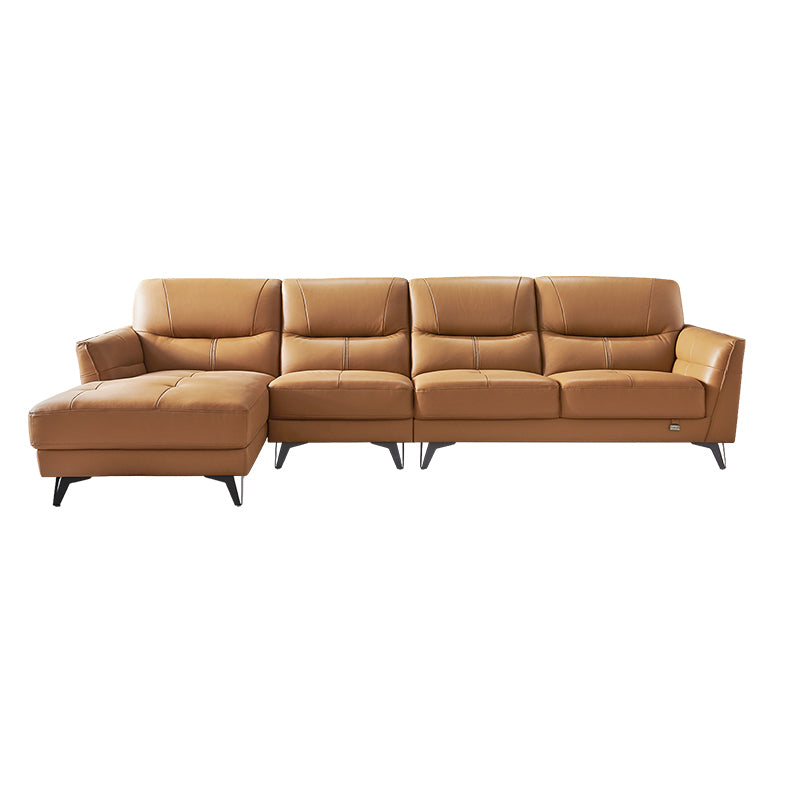 Flared Arm Sectional Sofa Contemporary Faux Leather Sectional Sofa Set