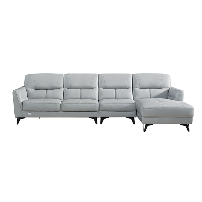 Flared Arm Sectional Sofa Contemporary Faux Leather Sectional Sofa Set