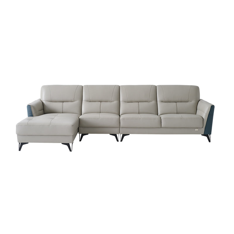 Flared Arm Sectional Sofa Contemporary Faux Leather Sectional Sofa Set