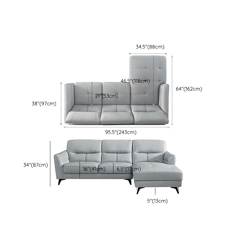 Flared Arm Sectional Sofa Contemporary Faux Leather Sectional Sofa Set