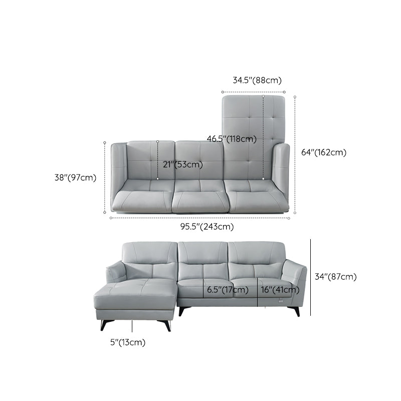 Flared Arm Sectional Sofa Contemporary Faux Leather Sectional Sofa Set