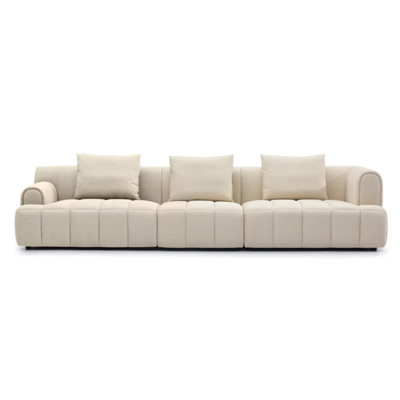 Recessed Arm Velvet Sectionals, Contemporary Sectional Set with Pillows