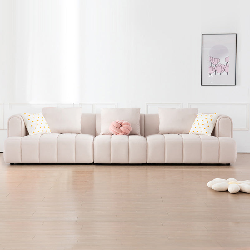 Recessed Arm Velvet Sectionals, Contemporary Sectional Set with Pillows