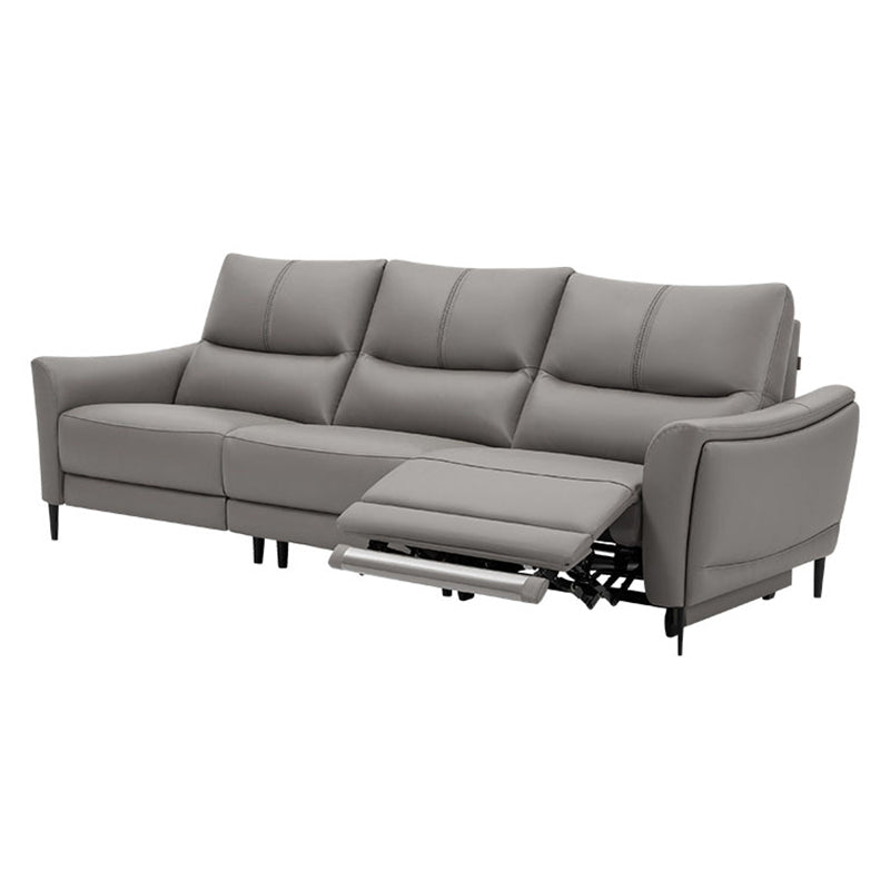 Genuine Leather Flared Arm Sectional -Contemporary Power Recliner Sectional Couch