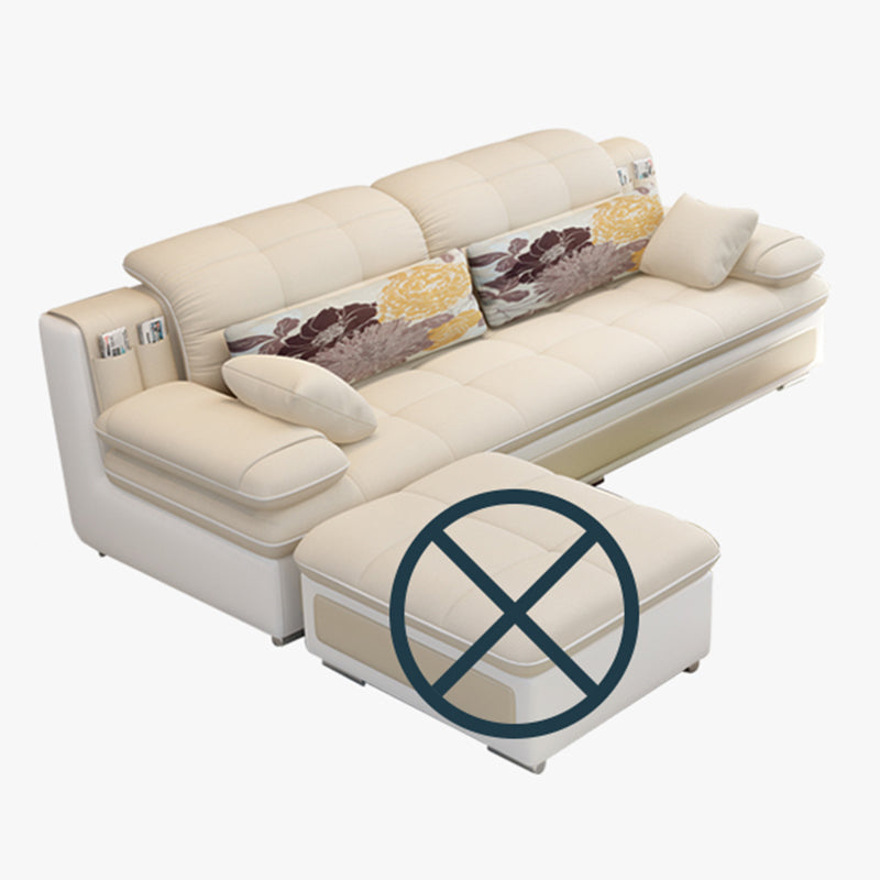 Scandinavian Pillow Top Arm Sectionals Sofa, Faux leather Chesterfield Sectionals