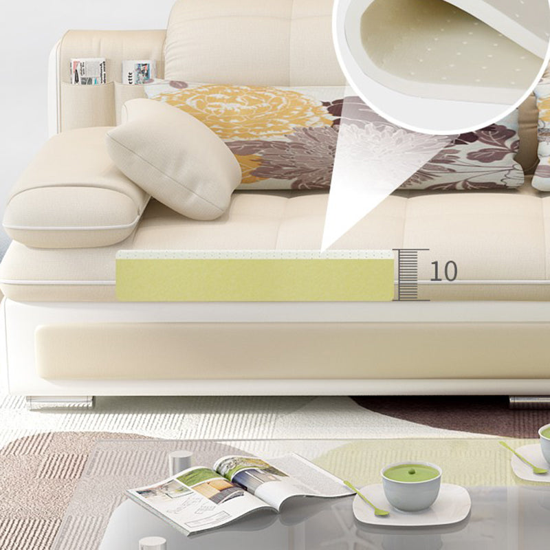 Scandinavian Pillow Top Arm Sectionals Sofa, Faux leather Chesterfield Sectionals