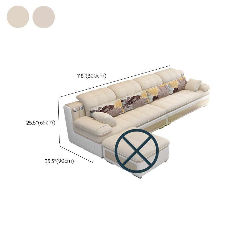 Scandinavian Pillow Top Arm Sectionals Sofa, Faux leather Chesterfield Sectionals