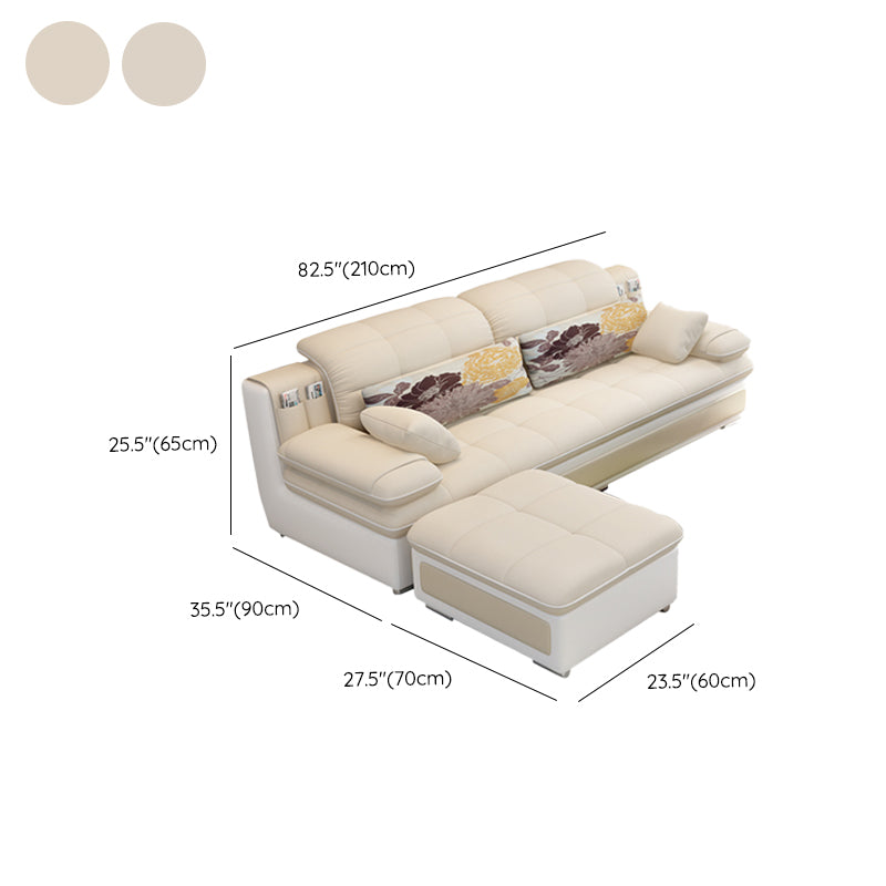 Scandinavian Pillow Top Arm Sectionals Sofa, Faux leather Chesterfield Sectionals
