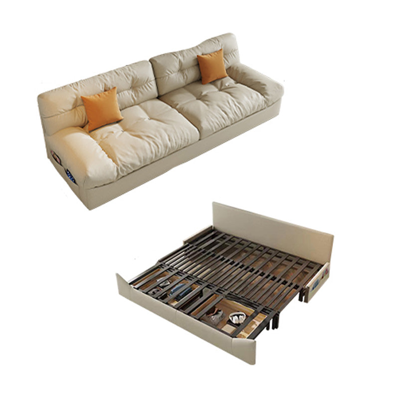 Scandinavian Futon Set with Mattress Faux leather Futon with Storage