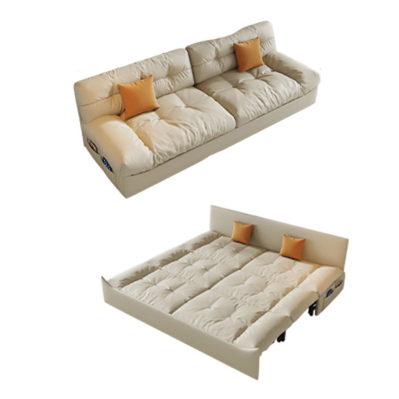 Scandinavian Futon Set with Mattress Faux leather Futon with Storage