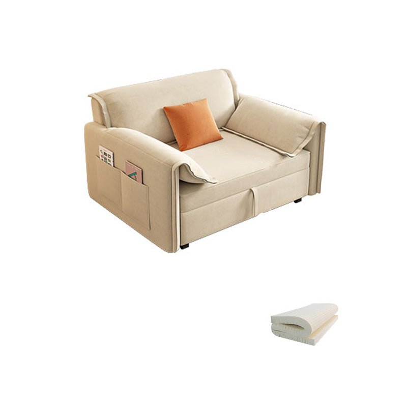 Glam Upholstered Futon Chair Pillow Top Arms Futon Sleeper Sofa
