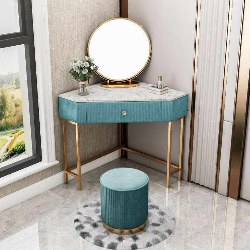 27" Wide Glam Make-up Vanity Metal Dressing Table with Drawer