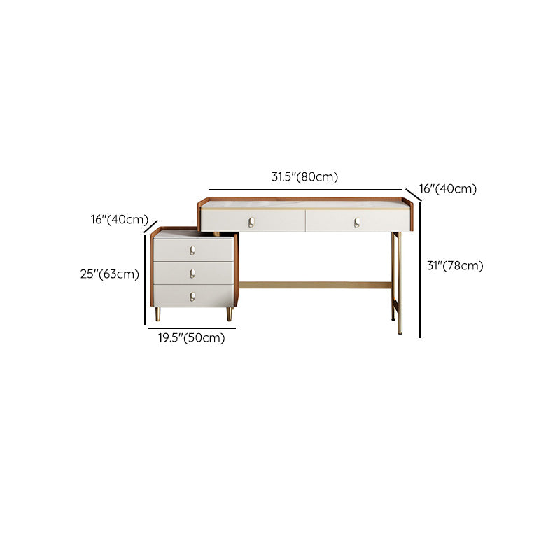 15" Wide Make-up Vanity Wooden White Dressing Table with Drawer