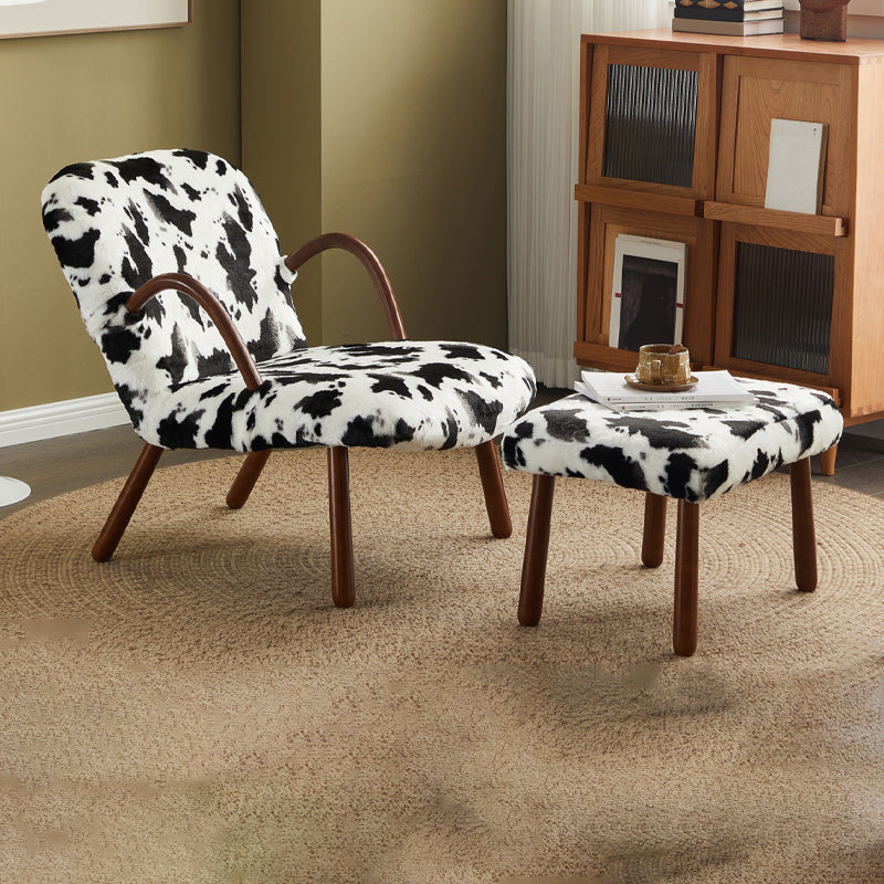 Contemporary Accent Armchair in Solid Wood Frame with Tight Back