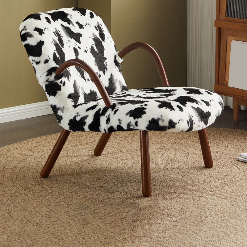 Contemporary Accent Armchair in Solid Wood Frame with Tight Back