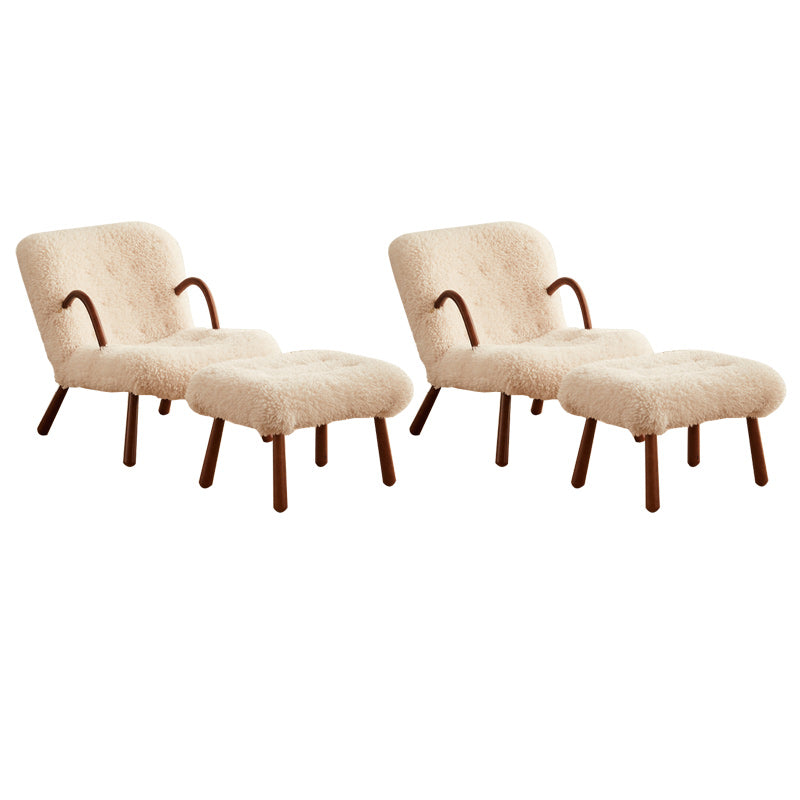 Contemporary Accent Armchair in Solid Wood Frame with Tight Back