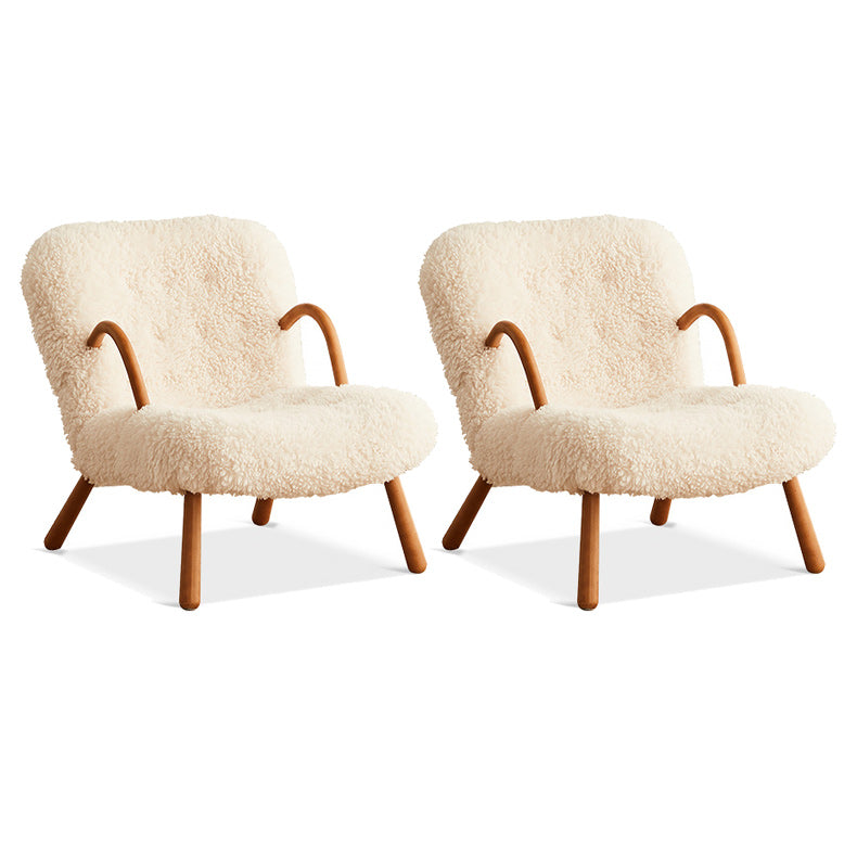 Contemporary Accent Armchair in Solid Wood Frame with Tight Back