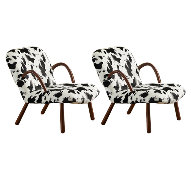 Contemporary Accent Armchair in Solid Wood Frame with Tight Back