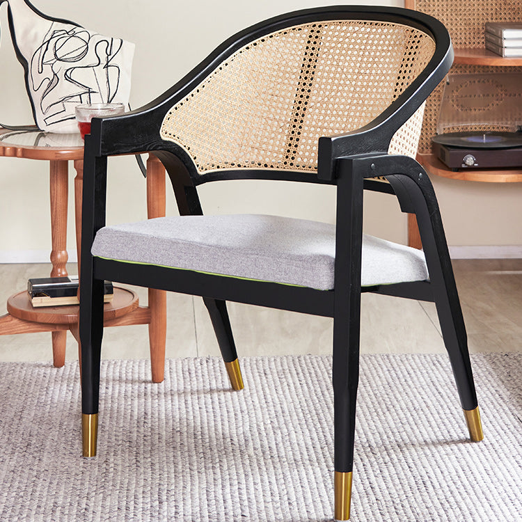 Scandinavian Solid Wood Parsons Chair/Accent Armchair with Woven Back