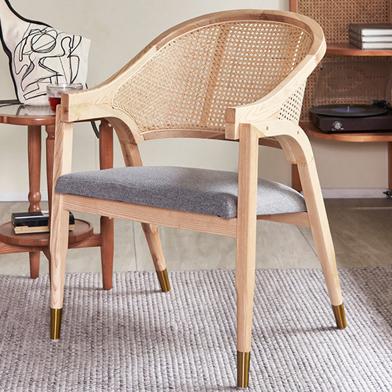 Scandinavian Solid Wood Parsons Chair/Accent Armchair with Woven Back