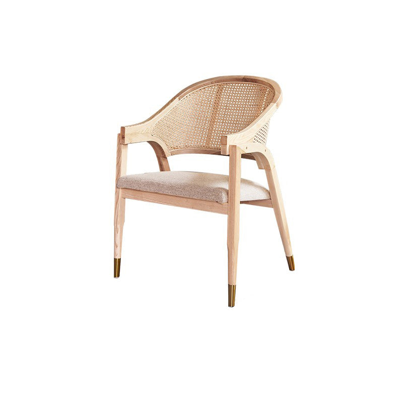 Scandinavian Solid Wood Parsons Chair/Accent Armchair with Woven Back