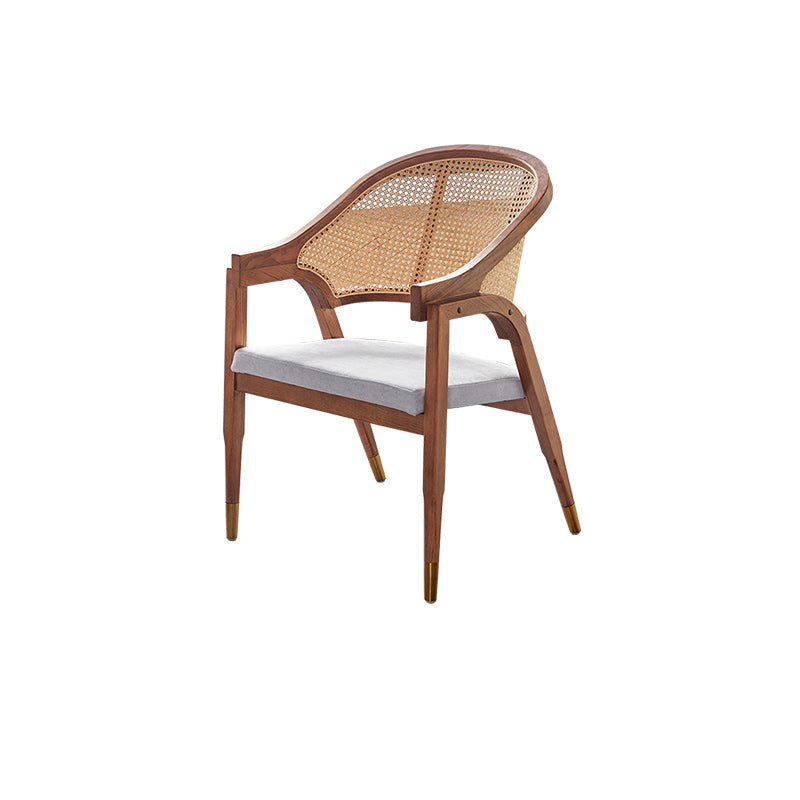 Scandinavian Solid Wood Parsons Chair/Accent Armchair with Woven Back