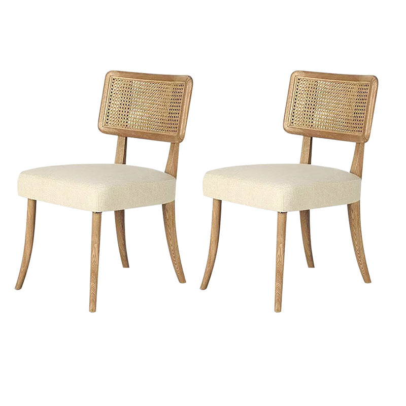 Scandinavian Solid Wood Parsons Chair/Accent Armchair with Woven Back