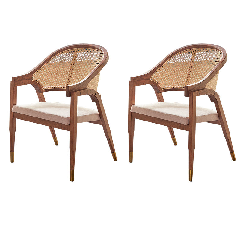 Scandinavian Solid Wood Parsons Chair/Accent Armchair with Woven Back