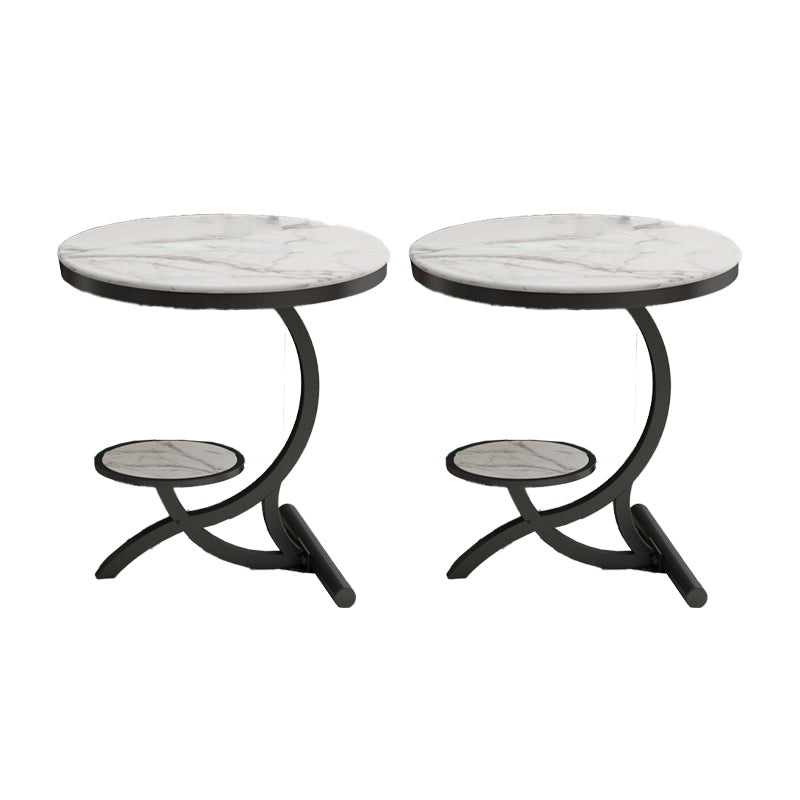 Contemporary 21.7-inch End Table with 1-shelf Metal C Nesting Tables