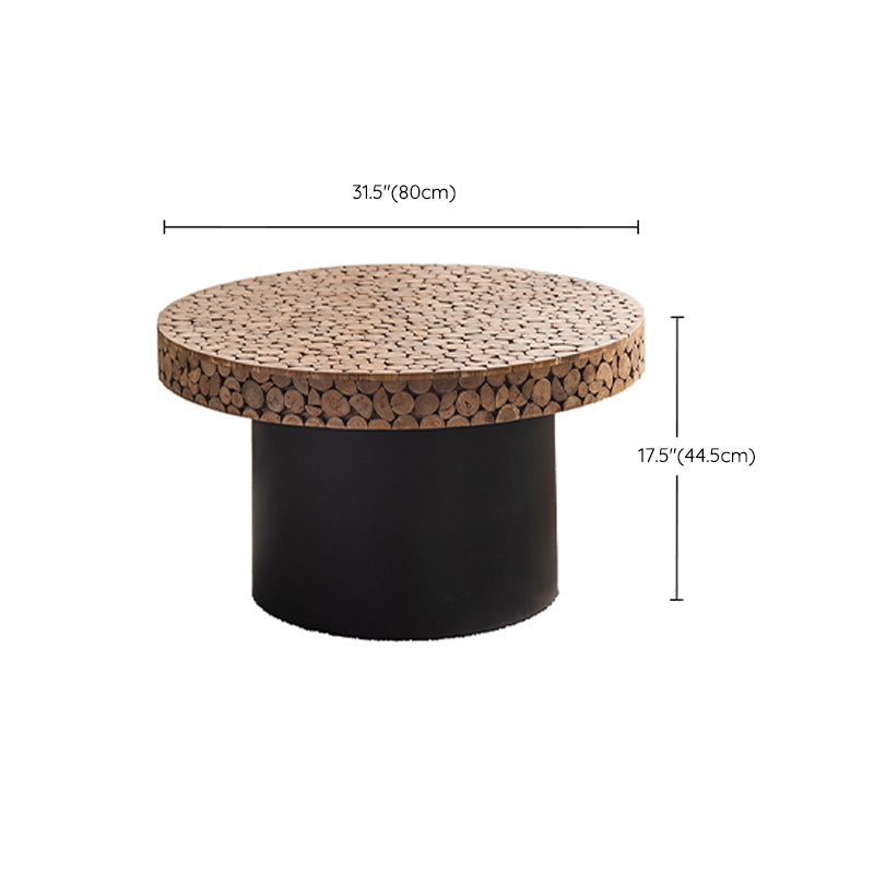 Rustic Solid Wood End Table Distressed Wood Round & Square Side Table Table