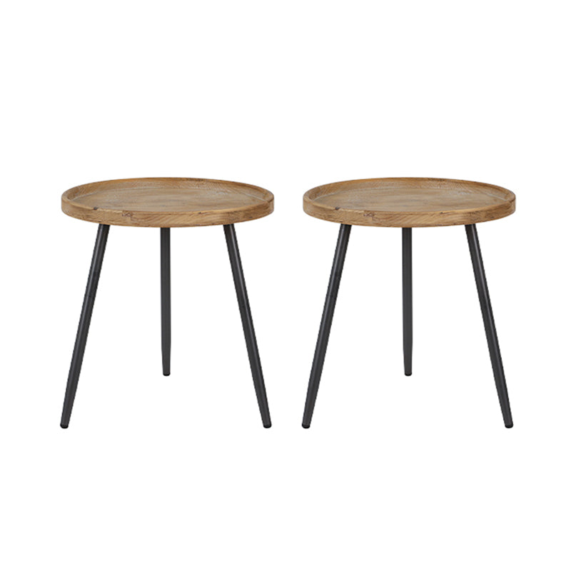 20-inch Tall Solid Wood Side Table Rustic Tray Top 3 Legs End Table