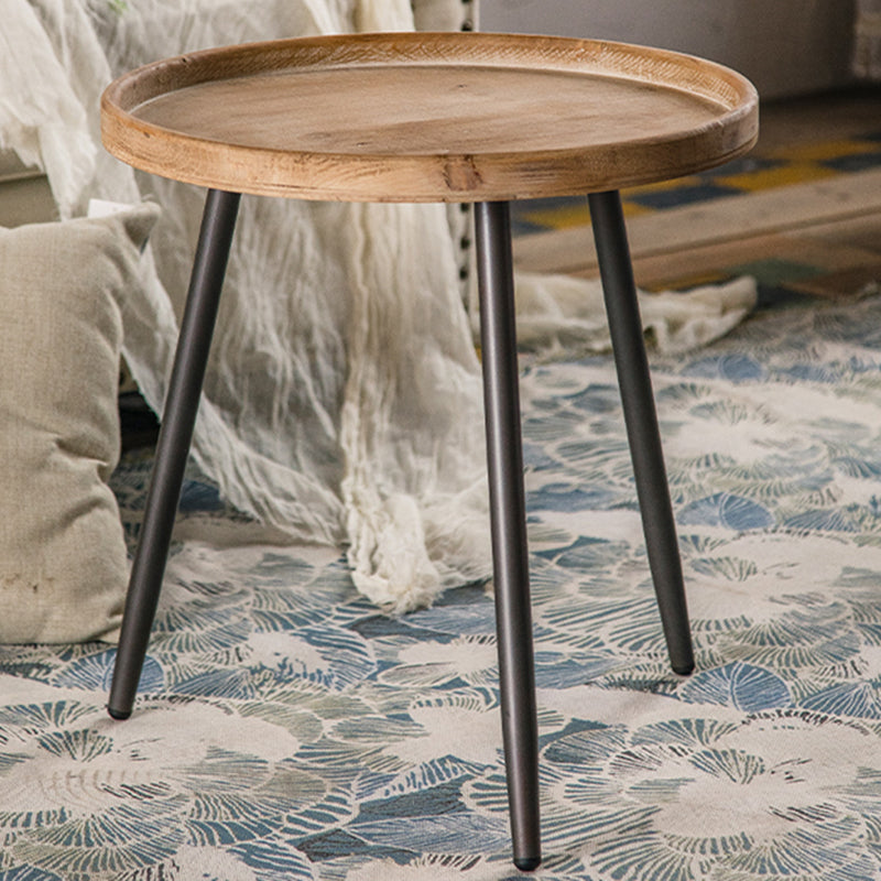 20-inch Tall Solid Wood Side Table Rustic Tray Top 3 Legs End Table