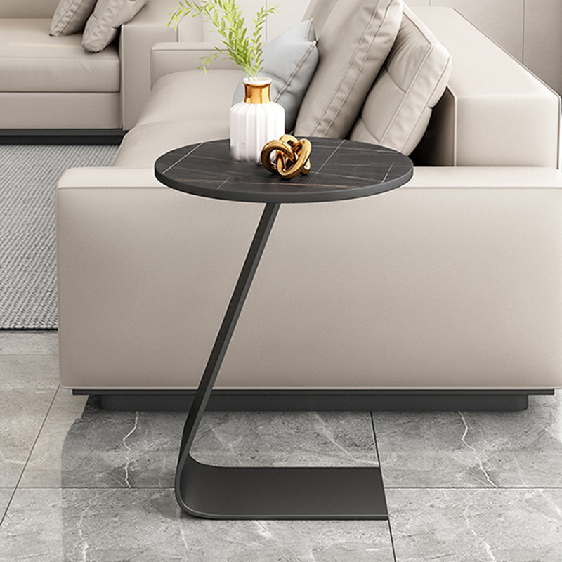 Glam Round Side Table 17.7-inch Metal C End Table for Living Room